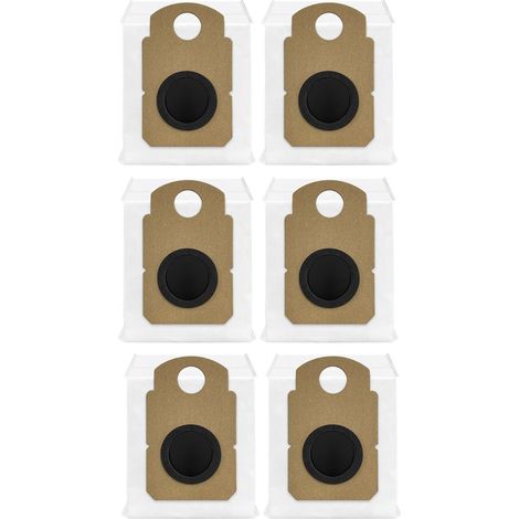 Lot de 6 sacs à poussière de remplacement compatibles avec Dyson V10 Optic pour station de vidage automatique, tissu non tissé blanc (1/5)
