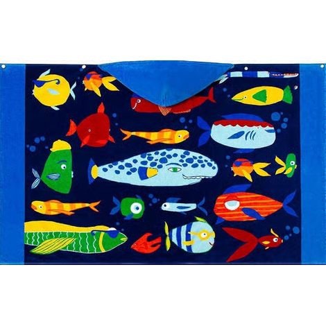 Serviette pour enfants avec capuche, poncho de bain de plage, peignoir doux (1/4)