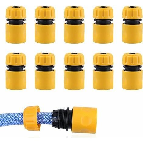 Ensemble de connecteur de tuyau 1/2Adaptateur de tuyau de d'arrosage Kit de tuyau d'arrosage connecteur de tuyau en plastique.10 pièces (1/5)