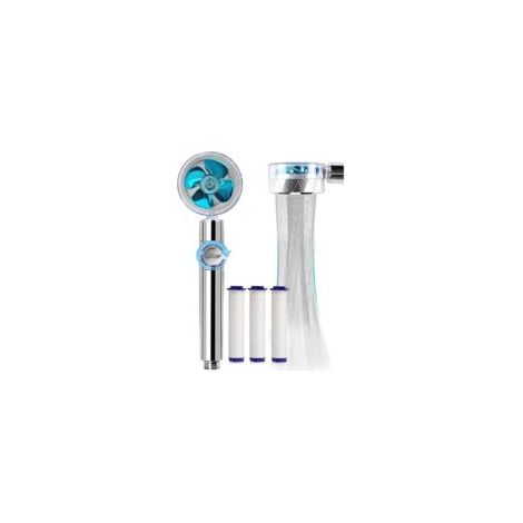 Cabezal de ducha de alta presión ZVD, ahorra agua y es antical, con sistema de filtración de tres etapas y 3 elementos filtrantes reemplazables - Crezuo (1/4)