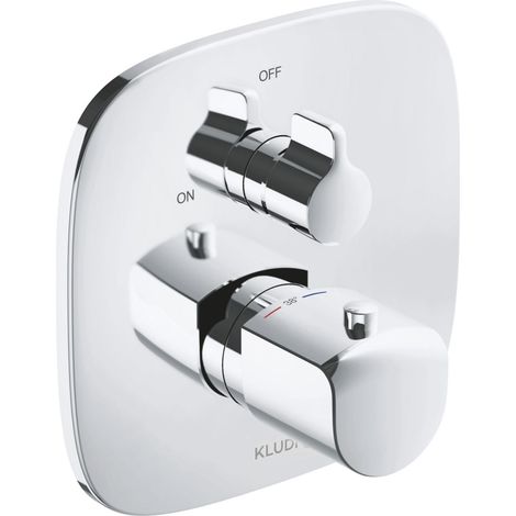 AMEO Robinet thermostatique encastré, ensemble de montage fin avec vanne d'arrêt, chromé (1/3)