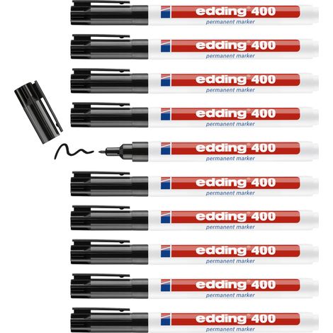 edding 400 permanent marker folding box of 10 black