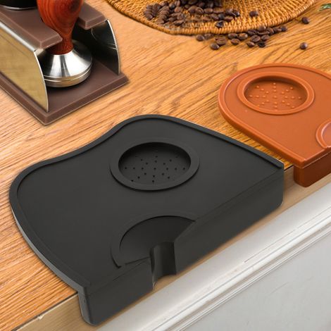 Silikon-Antirutschmatte zum manuellen Kaffeetampfen, Kaffeetampfhalter, Zubehör, Schwarz (1/5)