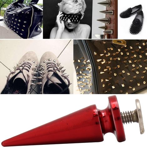 Rivets en forme d'arbre de grande taille (10 x 26 mm) - Accessoires pour la création de sacs, chaussures et vêtements - Rivets punk gothiques en spirale (1/3)