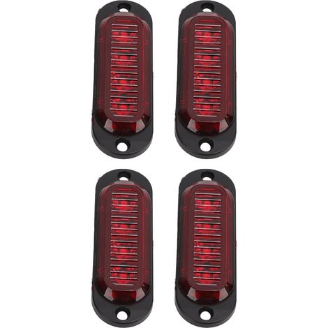 Feux latéraux pour camions, haute luminosité, 3000K, étanches IP65, LED, installation facile, feux de secours pour camions, 12-24V, rouge (1/5)