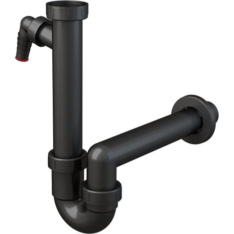 Tubo di raccordo a semisifone per lavello con dado e raccordo da 6/4". (1/2)