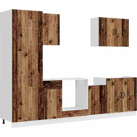 Maison Exclusive - 7dílná sada kuchyňských skříněk "Lucca" staré dřeva kompozit (1/5)