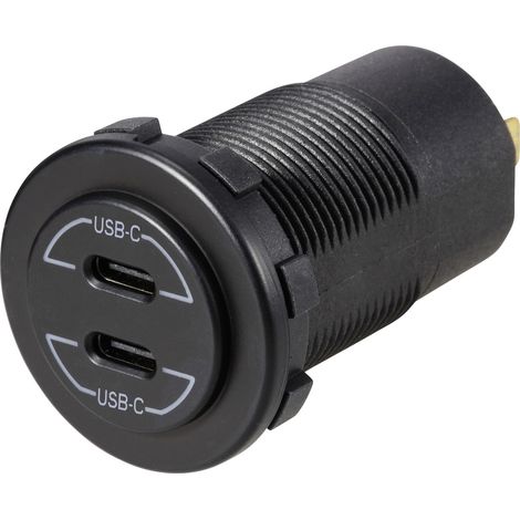 VOLTCRAFT USB-C®-Doppelsteckdose 9V-30V-60W Belastbarkeit Strom max.=3 A 12 - 24 V/DC (1/5)