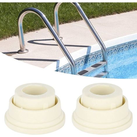 Pool escalator Rubber plug pour Échelle de piscine Bumper plug Set de 2 pièces blanc éChelle Pieds Piscine éChelle Bouchon en Caoutchouc Pare Chocs Garde Tampons de Remplacement éChelles sous M (1/4)