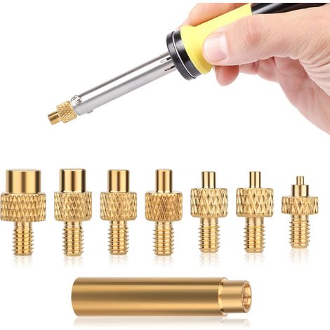 8 pcs Pannes de fer à Souder aide à la Fusion pour M2 M2.5 M3 M4 M5 M6 M8 T18, Weller Série ST Pannes de fer à Souder Accessoires pour Imprimante 3D Inserts Filetés écrous de Fusion (1/5)
