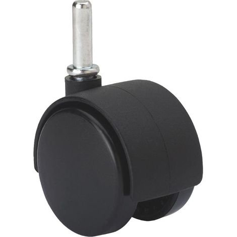 rueda giratora espiga lisa m8x26 420-050-10 nylon negro eje liso (1/2)