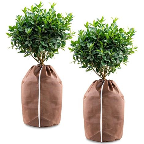 Housses d’hivernage pour Plantes en Pot, 50x45cm Housses hivernage, Housse Hivernage Plante, Housse d’Hivernage, Brun(2pack) (1/5)