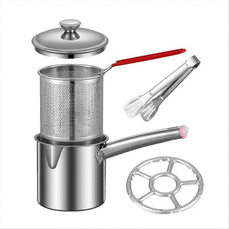 1 8L profond friteuse pot friteuse pot Multipurpose acier inoxydable panier (1/5)