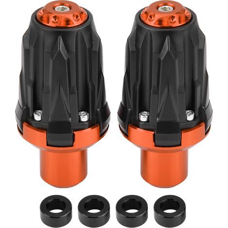Paire de protecteurs de chute moto 10mm, tampons anti-crash cadre orange (1/5)