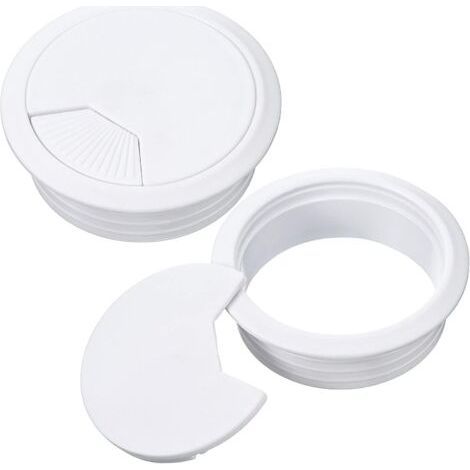 2 Pack Desk Cable Grommet, Desk Cable Grommet, Plastic Cable Grommet for Computer Desk, Tidy Wire Hole Cover, Wire Organizer, Hole Diameter M (1/5)
