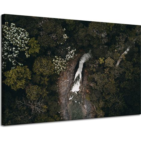 Leinwanddruck Wasserfall aus der Vogelperspektive 120x80 cm