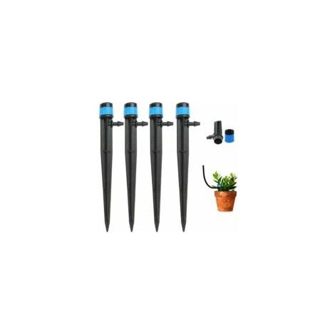 100 Stück Tropfbewässerungs-Tropfer, DIY-Pflanzenbewässerungsset, Tropfbewässerungssystem für Zimmer- und Gartenpflanzen – Blau – Verstellbar – Crezuo