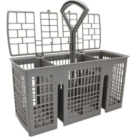 Panier à couverts, pour lave-vaisselle Siemens Bosch, 220 x 115 x 90 mm, gris, poignée ronde amovible, compartiment à couverts pour de nombreux lave-vaisselle (1/5)