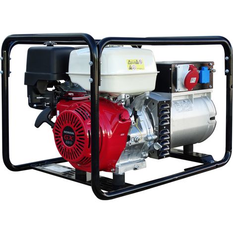 Generador Eléctrico HONDA 6800w (8,5 kVA) 400-230v Trifásico Arranque Eléctrico Gasolina Grupo electrógeno INMESOL AH-850-GX-390-E