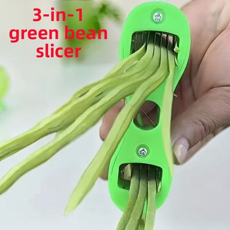 Coupeur de Germes de Haricots Magique, Tranchemangeur Grand Format pour Germes de Haricots, Hacheur de Germes de Haricots, Coupeur de Haricots Longs pour Usage Domestique, Vert (1/5)