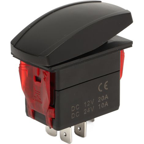Interrupteur Bateau Étanche ON/OFF DPST - 5 Broches - Gravure Laser - 12V/24V - Pour Camping-Car, Camion et Véhicule Utilitaire (1/5)