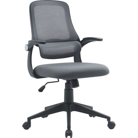 Sedia da Ufficio con Seduta Imbottita e Braccioli Ribaltabili, Regolazione Altezza a Gas, in Nylon e Plastica (PP) (1/4)