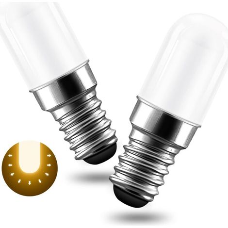Ampoule LED E14, 2 W (équivalent halogène 20 W), blanc chaud 3000 K, 135 lm, angle de diffusion 360°, 220 V - Lot de 2 (1/5)