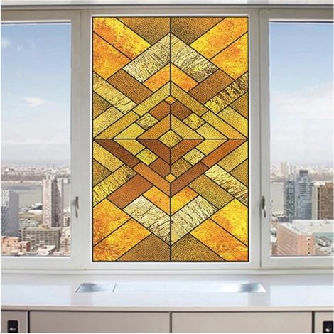 Lámina electrostática mate de estilo retro con diseño artístico para ventanas de iglesias, lámina antirreflejos para vidrieras (40x60cm) (1/2)