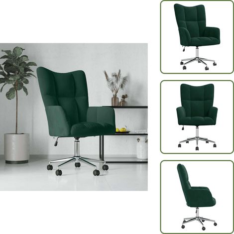 Relaxsessel Dunkelgrün Samt - Sessel - Relaxsessel - Armchair - Wohnzimmersessel - Drehsessel (1/5)