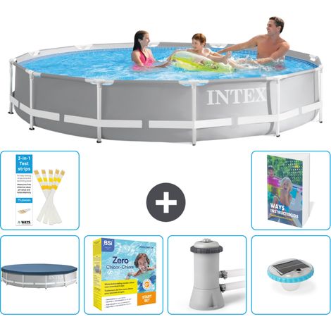 Prism Frame Pool Rund - 366x76 cm - 7-teilig S4