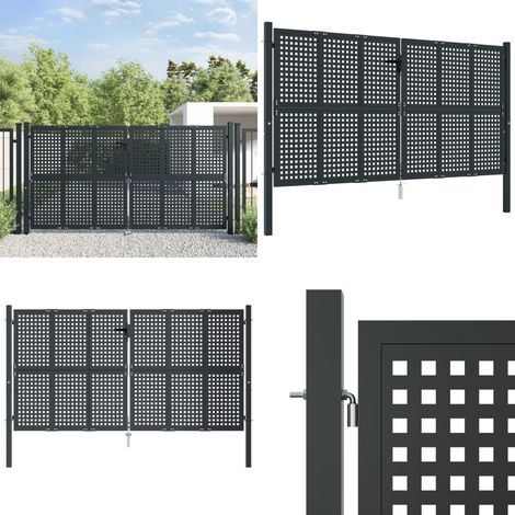 Gartentor Anthrazit 300x125 cm Stahl - Gartentor - Stahltür - Zaun - Tor - Außenbereich - Home & Living