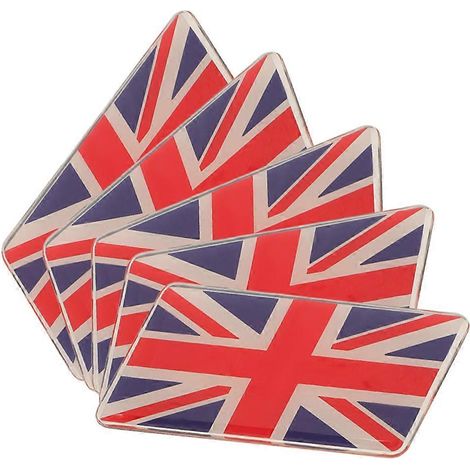 Lot de 5 autocollants pour voiture, drapeau anglais, autocollant pour pare-chocs et vitre. (1/5)