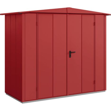 Hörmann Metall-Gerätehaus Berry Modern mit Satteldach Typ 1, 259 x 121 cm, purpurrot, 3,1 m², 2-flüglige Tür (1/5)