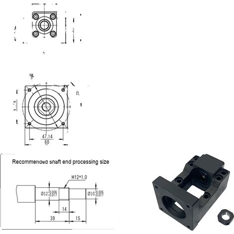 Support de moteur pas à pas, compatible avec Nema23 et Nema34, conception en métal durable, HM12-57, C5 Contact angulaire (1/2)