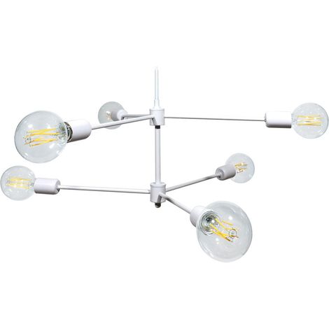 Lampadario 6xE27 Montatura Verniciata Bianco E-Energy Lara (1/2)