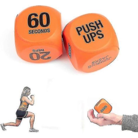 Trainingswürfel für mehr Spaß beim Workout, Fitness-Entscheidungswürfel, Trainingsroutinen, Heim-Fitnessstudio, Orange