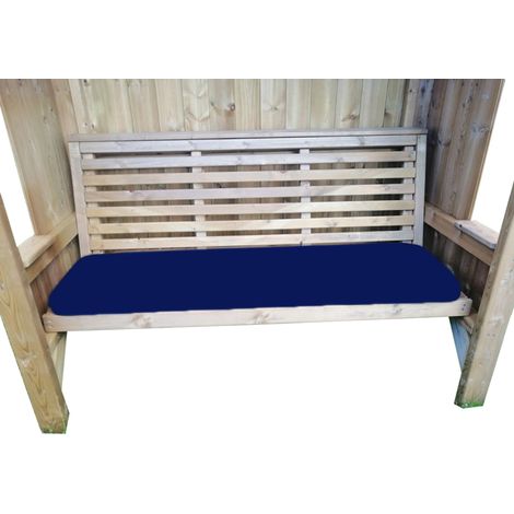 Luxury Piped Waterproof Seat Pads - Triple Navy Cushion - Outdoor Cushion for Garden Furniture