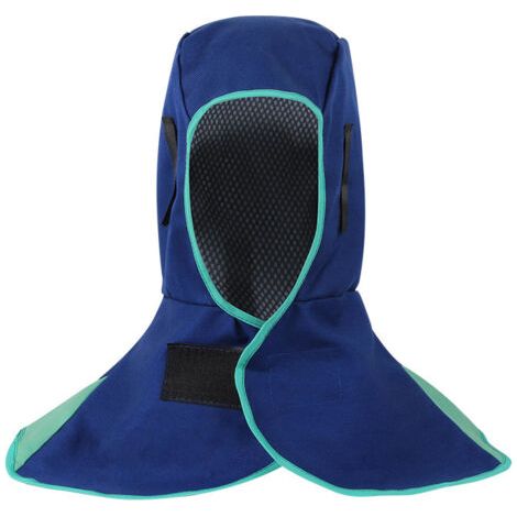 royaluxe-Casque de soudage ignifuge lavable respirant, couvre-tête protection anti-étincelles anti-brulure, ajustable universel pour soudure métallurgie construction mécanique, Bleu (1/5)