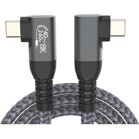 Câble USB 4 coudé à 90° 40 Gbit/s, type C, charge rapide USB-C PD 240 W, 1 m (1/5)