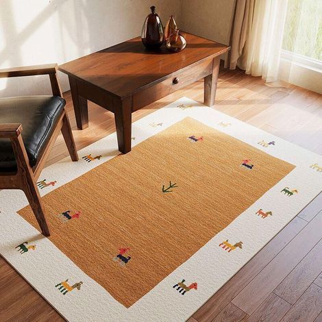 Tapis Marocain vintage - Style bohème rétro pour salon ou chambre - Dessus de lit, canapé ou table basse - Décoration ethnique confortable-80x120 cm (1/3)