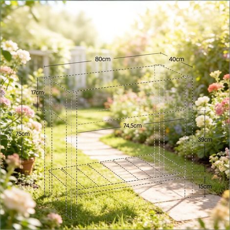 Plateau de jardin surélevé, bac à herbes aromatiques, lit de plantation avec étagère de rangement (1/5)