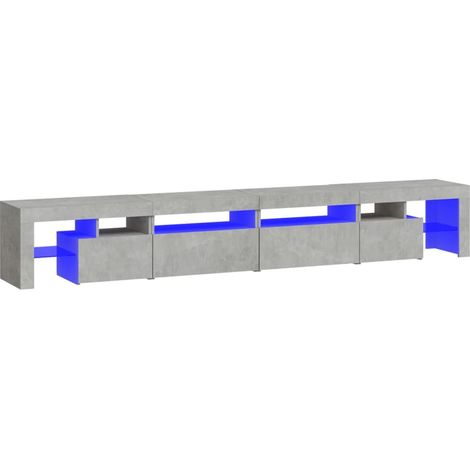 Mobile TV multimediale scaffale per televisione televisore buffet sala da pranzo soggiorno camera da letto con luci a LED 260 x 36,5 x 40 cm grigio 020026575