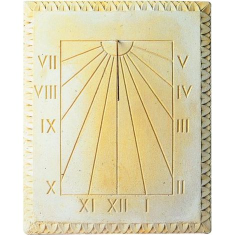QEM – Cadran solaire en pierre naturelle 38cm – Motif lys décoratif – Accroche murale avec tige en métal – Fabrication française
