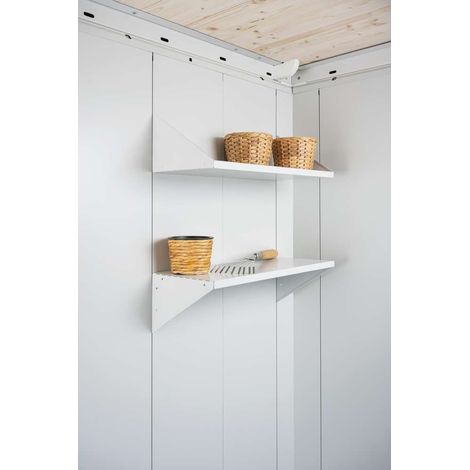 Ripiani Casetta per attrezzi Neo 56x43,5 cm grigio bianco, 2 Ripiani