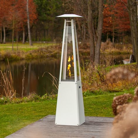 Gasheizstrahler Umbrella Stahl weiß 12kW Set (1/5)