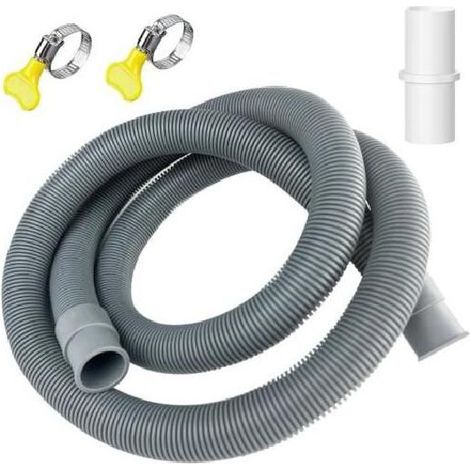 Tuyau vidange flexible 1,5 m – Ø 20 mm – EVA+PE – Colliers serrage inclus – Pour lave-linge et lave-vaisselle (1/5)