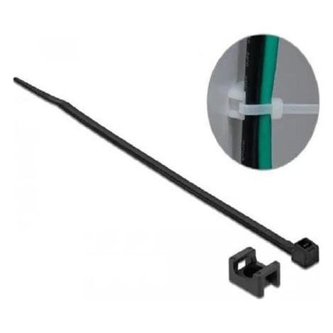 SUPPORT À VISSER 15 X 10 MM AVEC SERRE-CÂBLE L 200 X L 3,6 MM NOIR DELOCK 18884