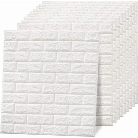 10 Pcs 3D Self-Adhesive Waterproof Faux Brick Wall Panel Wallpaper for Living Room Bedroom A (1/4)