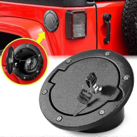 Couvercle de trappe à carburant verrouillable pour Jeep Wrangler JK Unlimited Rubicon Sahara (2007-2018) (1/4)