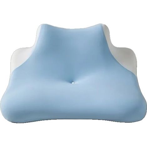 Almohada cervical, diseño ergonómico, espuma de alta densidad, azul. (1/2)